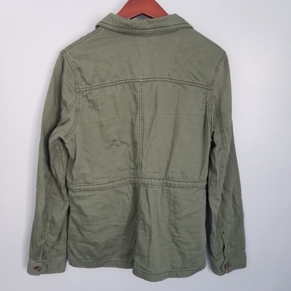Army Green Lightweight Utility Jacket Cinch Waist - Picture 2 of 7